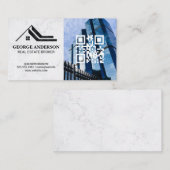 Logo van onroerend goed | QR-code | Commerciële ge Visitekaartje (Voorkant / Achterkant)