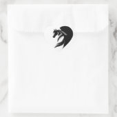 Logo van paarden met hartslagticker hart sticker (Tas)