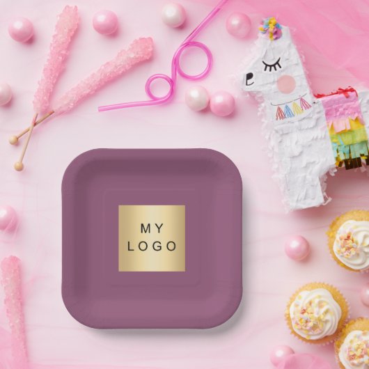 logo van Paarse pruimen Papieren Bordje (Feest)