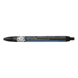 Logo van politieagent van de politieafdeling zwarte inkt pen