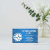 Logo van raamreiniging met rubberen trekker visitekaartje (Staand voorkant)