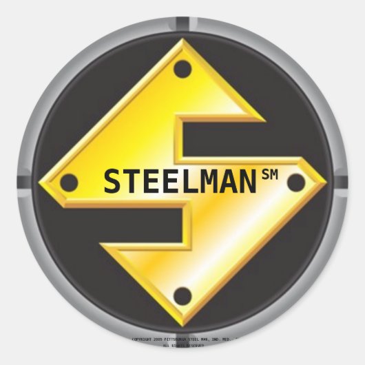 LOGO VAN STEELMAN RONDE STICKER (Voorkant)