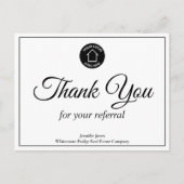 Logo van vastgoedbedrijf Aangepaste Realtor Bedank Briefkaart (Voorkant)