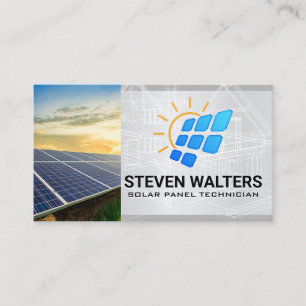 Logo van zonnepaneel Hernieuwbare energie Visitekaartje