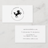 Logo van zwarte paarden visitekaartje (Voorkant / Achterkant)