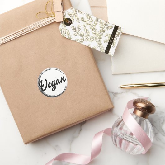 Logo Vegan Classic Round Sticker (Cadeaux)