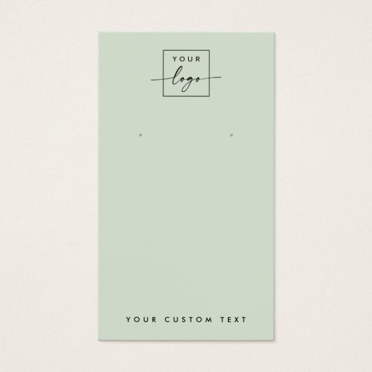 Logo vert clair QR carte d'affichage d'oreille (Devant)