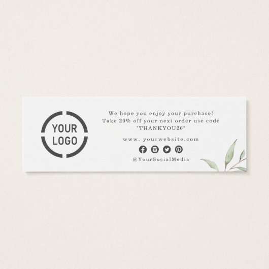 Logo vert rustique minimal entreprise merci (Dos)