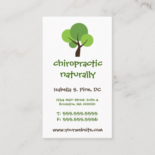 Logo Verticale Chiropraktische Visitekaartjes (Voorkant)