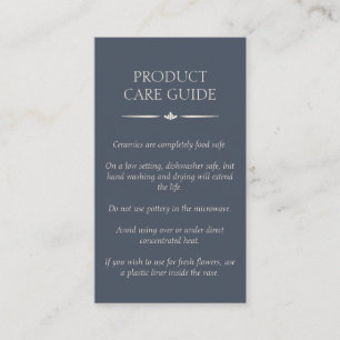 Logo Verzorgingsinstructies Navy Beige Product Visitekaartje