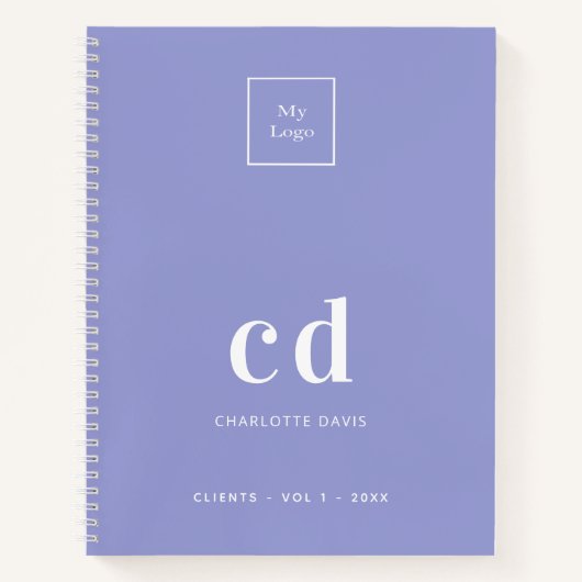 Logo violet monogram initiaal business elegant notitieboek (Voorkant)