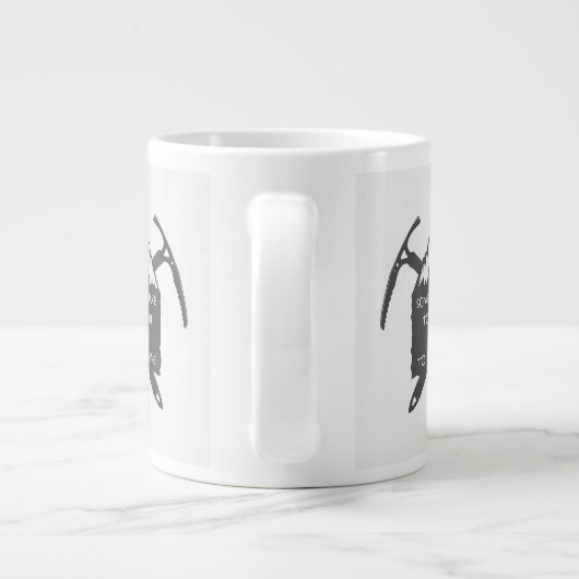  Logo voor avontuur, embleem met Extra Grote Mok (Achterkant)