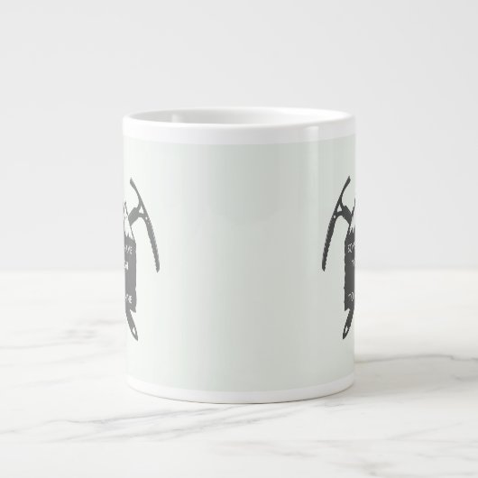  Logo voor avontuur, embleem met Extra Grote Mok (Voorkant)