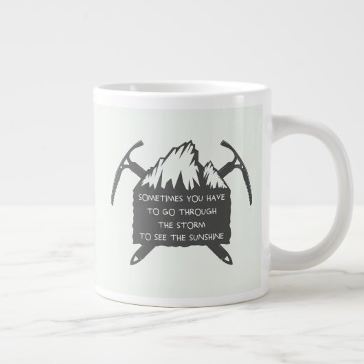  Logo voor avontuur, embleem met Extra Grote Mok (Rechts)