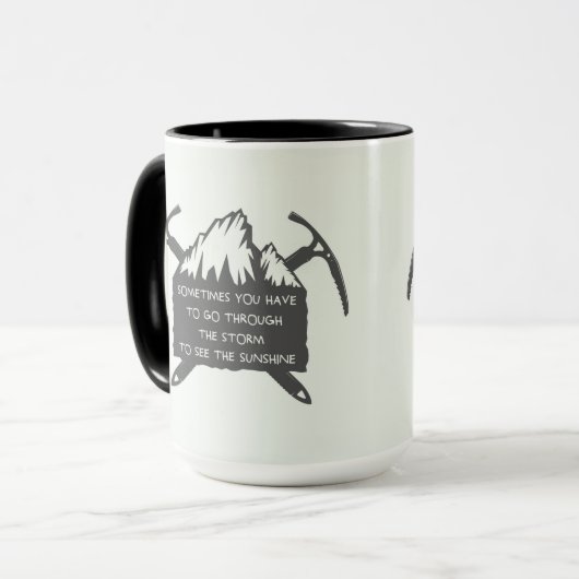  Logo voor avontuur, embleem met Mok (Voorkant links)