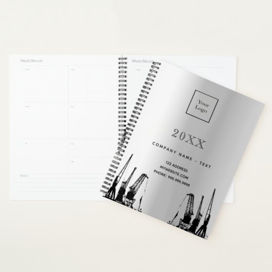 Logo voor de bouw van zilveren planner (Display)