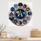 Logo voor de herdenking van het Apollo-programma Poster (Keuken)