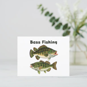 Logo voor de visserij op grote baars briefkaart
