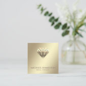 Logo voor gouddiamanten voor zakelijk onroerend go vierkante visitekaartje (Staand voorkant)