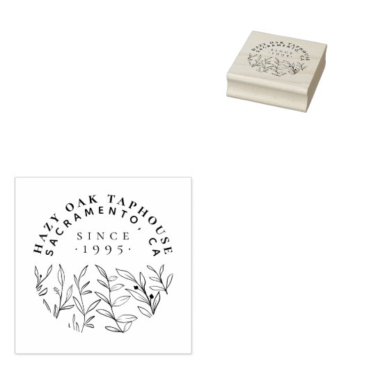 Logo voor kleine bedrijven | Kute Leaves & Classy Rubberstempel (Gestempeld)