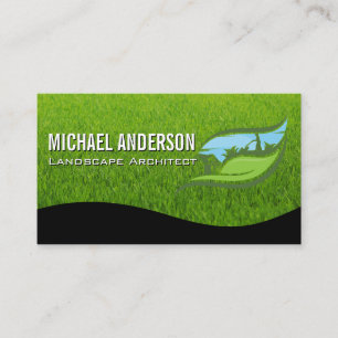 Logo voor landschapsarchitectuur Blad Gras Visitekaartje