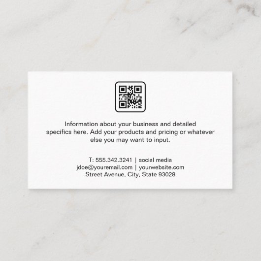 Logo voor onroerend goed | Marmer Texture | QR-cod Visitekaartje (Achterkant)