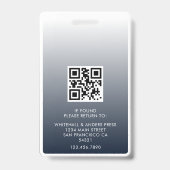 Logo voor pasfoto personeel | Navy Blue Gradiënt Badge (Achterkant)