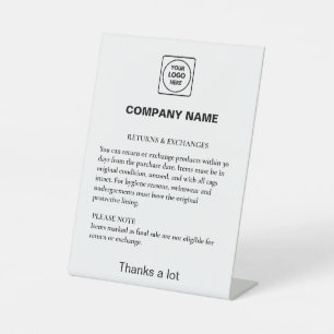 Logo voor retourbeleid Professionele detailhandels Reclamebord Met Voetstuk