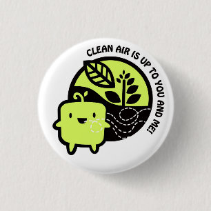 Logo voor schone lucht ronde button 3,2 cm