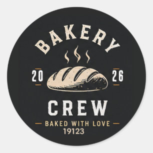 🥖 Logo voor uniform van bakkerijpersoneel 🥖 Ronde Sticker