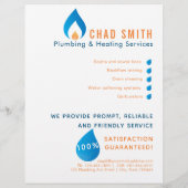 Logo voor waterdruppels met plamberverwarming flyer (Achterkant)