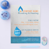 Logo voor waterdruppels met plamberverwarming flyer (Enkel)