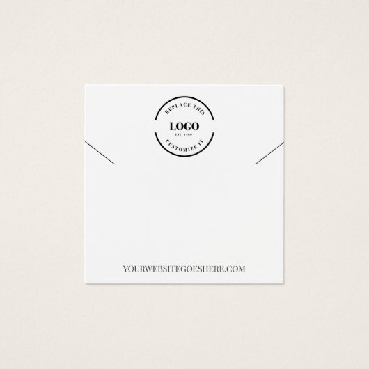 logo website Sieraden Ketting Houder Vierkante Visitekaartjes (Voorkant)