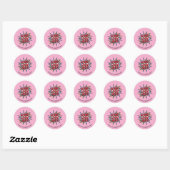 Logo & Website Upload Roze Ronde Stickers Blad (Vel)