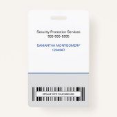 Logo werknemer Fotonaambalk Code Blauw grijs ID Badge (Achterkant)