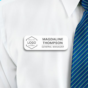 Logo-werknemerstitel zwart wit naamplaatje