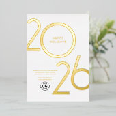 Logo White Clean Modern Business Holiday Carte Or (Debout devant)