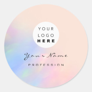 Logo Wimpers Make-up Haar Nagels Holografische Roz Ronde Sticker