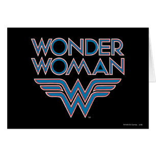 Logo Wonder Woman bleu et rouge Retro