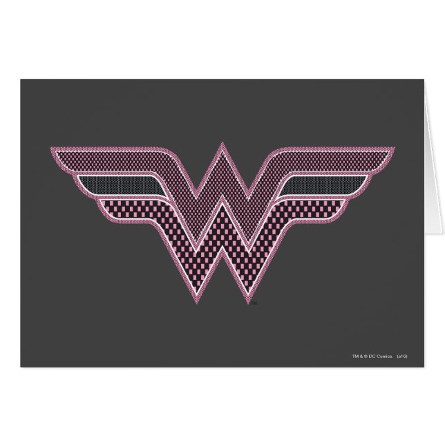 Logo Wonder Woman rose and Black Checker Mesh (Devant horizontal)