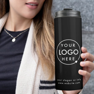 Logo   Zakelijk Bedrijf Branded Black Thermosbeker