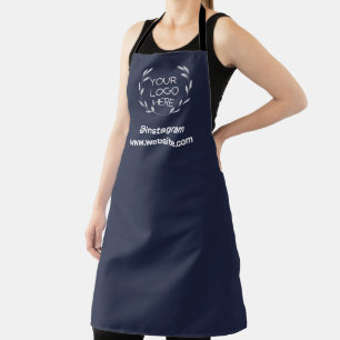 Logo Zakelijk Modern Minimaal Bedrijf navyblauw  Schort