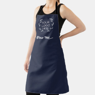 Logo Zakelijk Modern Minimaal Bedrijf navyblauw  Schort