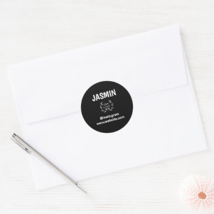 Logo Zakelijk Modern Minimaal Bedrijfsmerk Zwart Ronde Sticker