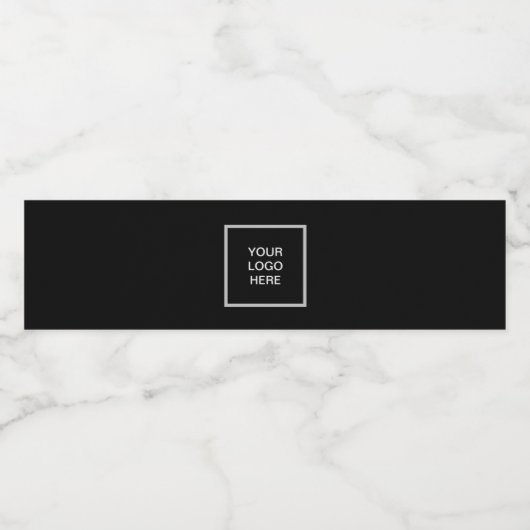 Logo Zakelijk Zwart Minimalistisch Bedrijf Waterfles Etiket (Enkel label)