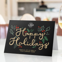 Logo Zakelijke Lettering Goud Prettige Feestdagen