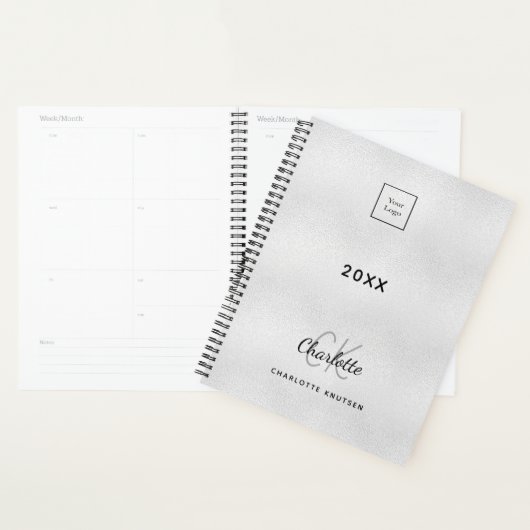 Logo zilveren monogram initialen planner (Display)