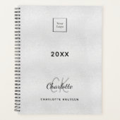 Logo zilveren monogram initialen planner (Voorkant)