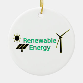 Logo Zonnepanelen voor hernieuwbare energie Windtu Keramisch Ornament