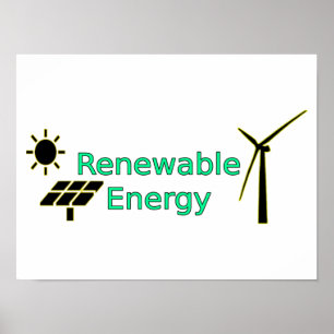 Logo Zonnepanelen voor hernieuwbare energie Windtu Poster